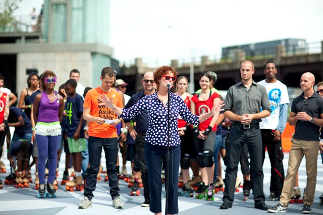(Katie Sokoler/ Gothamist)Susan Sarandon spoke about her support of the High Line, calling it "one of my favorite places."
